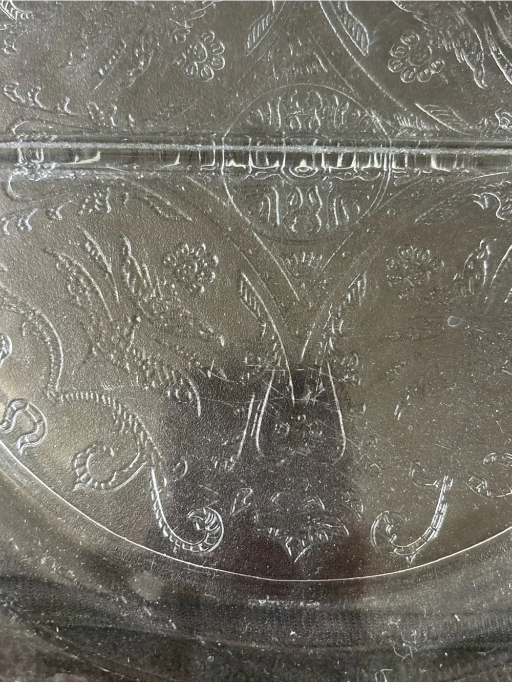 Clear Embossed Glass Serving Platter - Elegant Clear Design